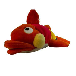 Vintage Fiesta Gus Yellow Multicolor Bean Bag Fish Plush Stuffed Animal 14"